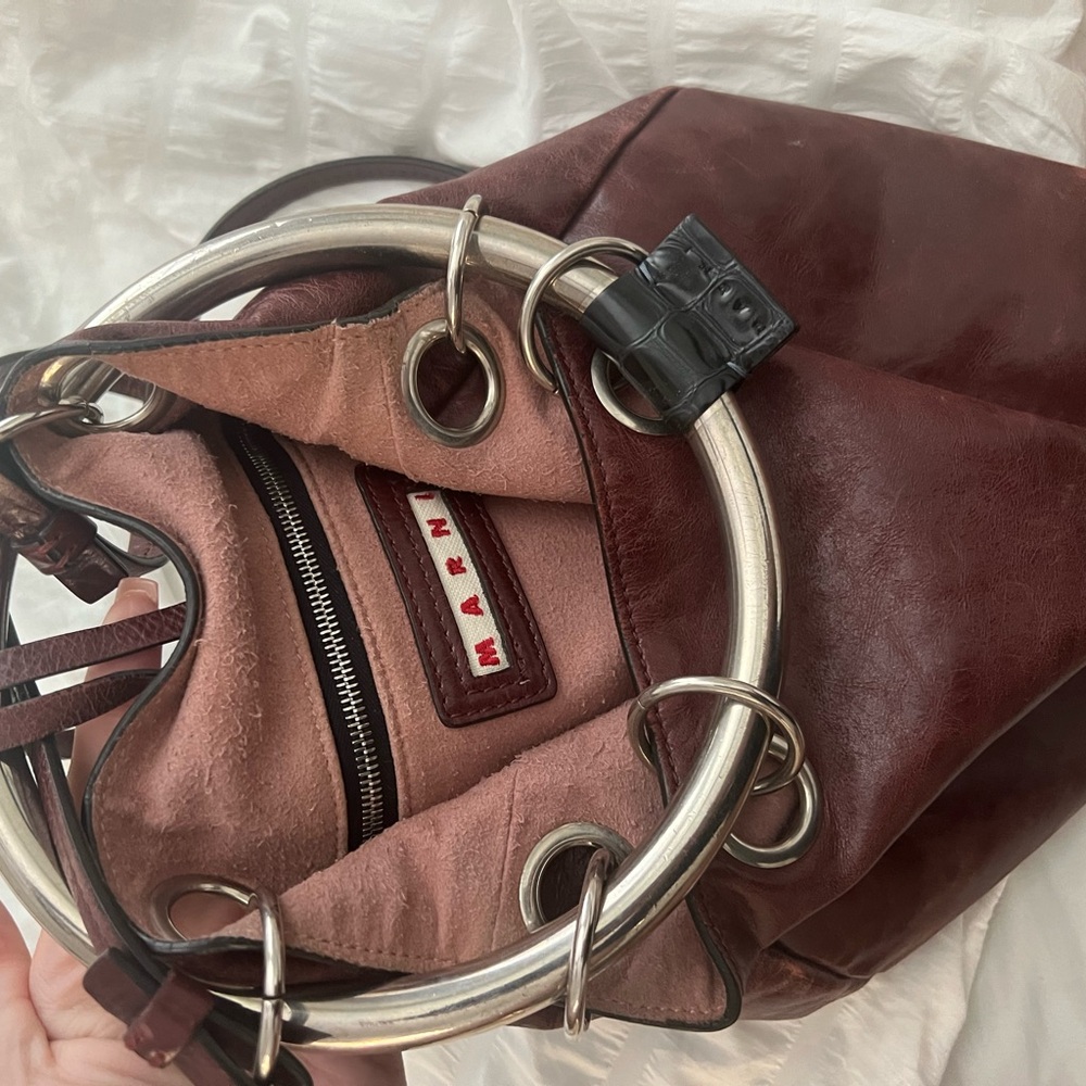 Marni ring handle hobo bag.